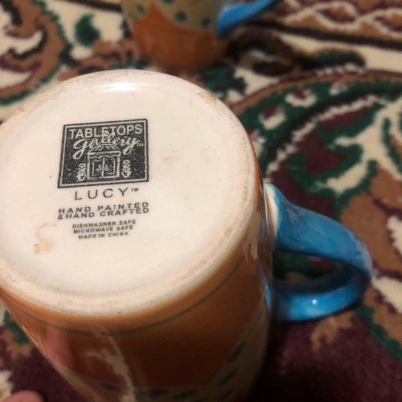 Lucy Green and Blue Ceramic Mugs Set for Dining. Made by tabletop galleries - Picture 4 of 11